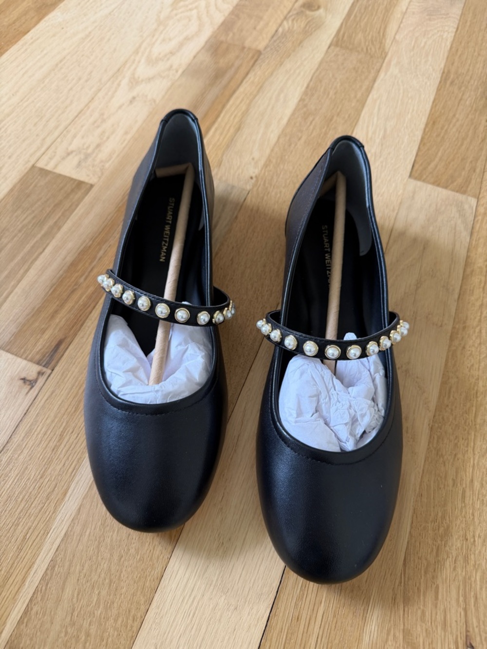 New Stuart Weitzman Ari Pearl Ballet Flats